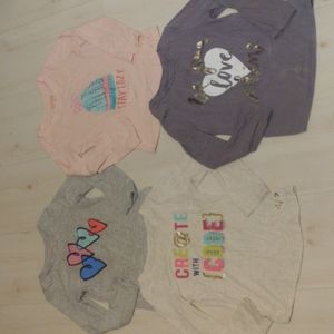Bundle of 4 Toddler girl long sleeve t-shirts Size 5t or xs